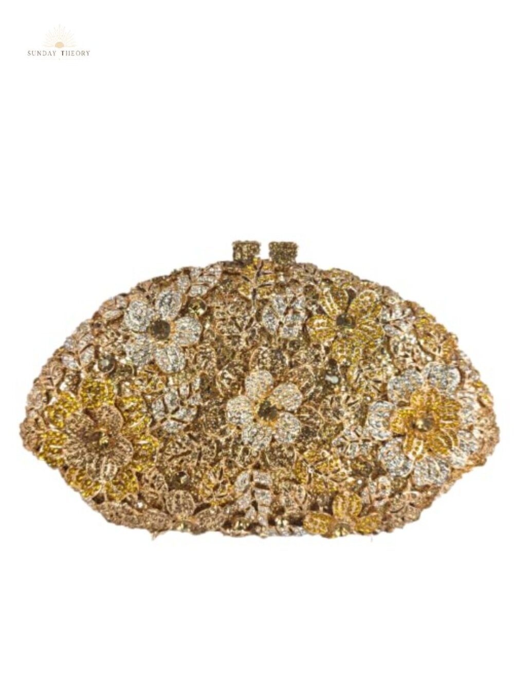 Flower Crystal Clutch Purse Faux Leather Evening Bag Formal Wedding Handbag